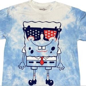 Spongebob Squarepants Tie Dye USA Fourth July Star‎